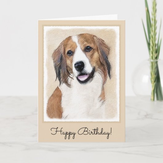Nederlandse Kooikerhondje絵画ズ – Dog Art カード (正面)