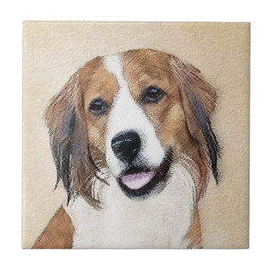 Nederlandse Kooikerhondje絵画ズ – Dog Art タイル