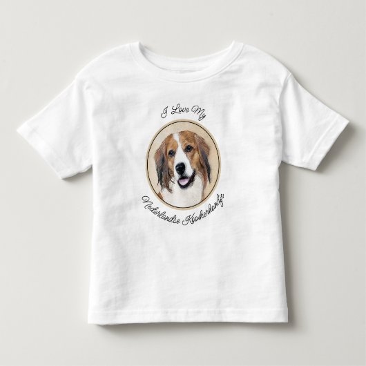 Nederlandse Kooikerhondje絵画ズ – Dog Art トドラーTシャツ (正面)