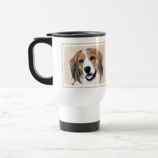 Nederlandse Kooikerhondje絵画ズ – Dog Art トラベルマグ (左)