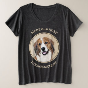 Nederlandse Kooikerhondje絵画ズ – Dog Art プラスサイズTシャツ