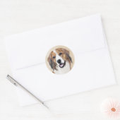 Nederlandse Kooikerhondje絵画ズ – Dog Art ラウンドシール (封筒)