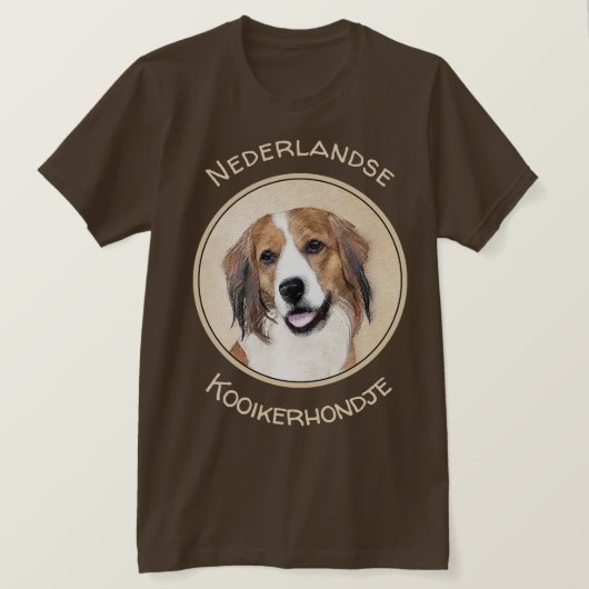 Nederlandse Kooikerhondje絵画ズ – Dog Art Tシャツ (デザイン正面)