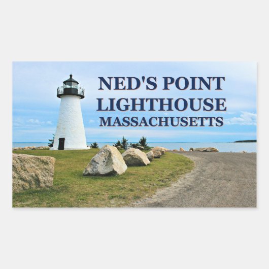 Ned's Point Light house, Massachusetts Stickers 長方形シール (正面)