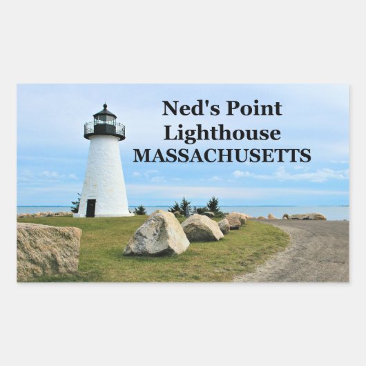 Ned's Point Light house, Massachusetts Stickers 長方形シール (正面)