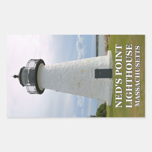 Ned's Point Light house, Massachusetts Stickers 長方形シール (正面)