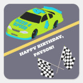 Need 4スピードレースカーボーイズ4th誕生日パーティー スクエアシール (正面)