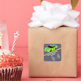 Need 4スピードレースカーボーイズ4th誕生日パーティー スクエアシール