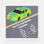 Need 4スピードレースカーボーイズ4th誕生日パーティー スタンダードランチョンナプキン (正面)