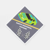 Need 4スピードレースカーボーイズ4th誕生日パーティー スタンダードランチョンナプキン (角)