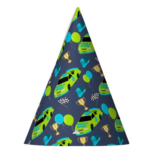 Need 4スピードレースカーボーイズ4th誕生日パーティー パーティーハット (左)