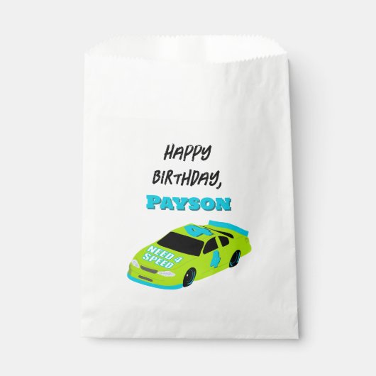 Need 4スピードレースカーボーイズ4th誕生日パーティー フェイバーバッグ (正面)