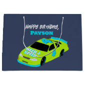 Need 4スピードレースカーボーイズ4th誕生日パーティー ラージペーパーバッグ (正面)