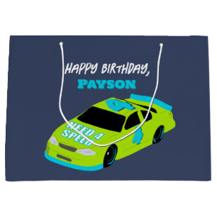 Need 4スピードレースカーボーイズ4th誕生日パーティー ラージペーパーバッグ