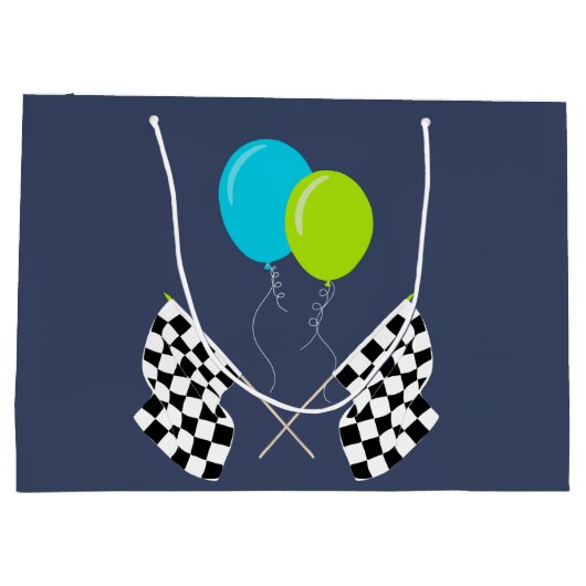 Need 4スピードレースカーボーイズ4th誕生日パーティー ラージペーパーバッグ (裏面)