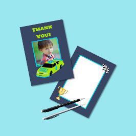 Need 4 Speed Race Car Boys 4th Birthday Photo サンキューカード