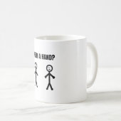 Need a Hand Stickmanミーム コーヒーマグカップ (正面右)