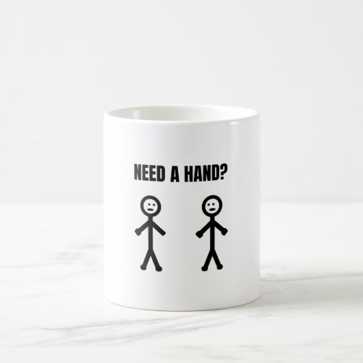 Need a Hand Stickmanミーム コーヒーマグカップ (中央)
