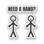 Need a Hand Stickmanミーム シール (正面)