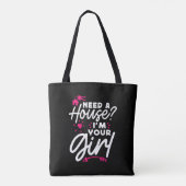 Need A House I'M Your Girl 実在 Estate鍵 トートバッグ (裏面)