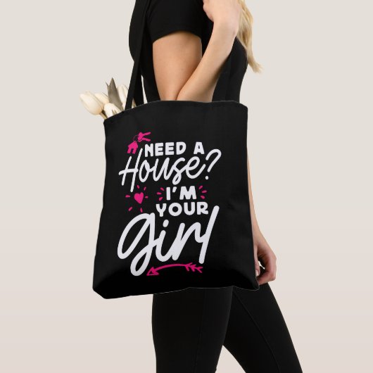 Need A House I'M Your Girl 実在 Estate鍵 トートバッグ (クローズアップ)