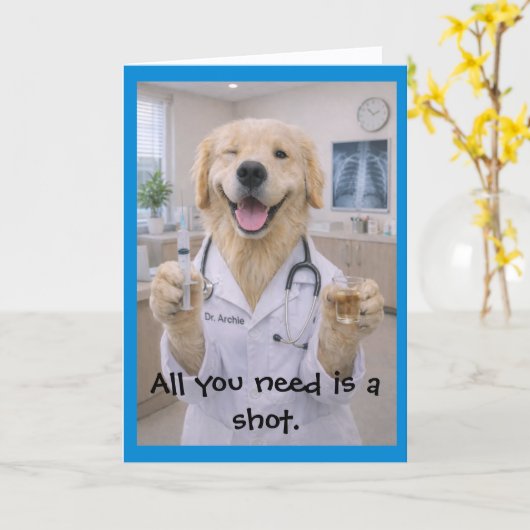 Need a Shot Get Well Card T-1 カード (黄色い花)