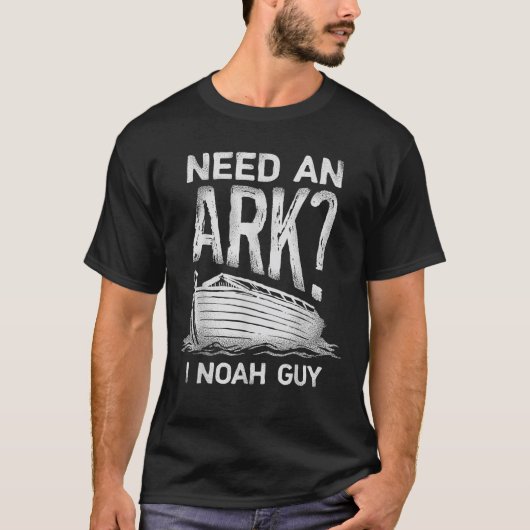 Need an Ark I Noah Guy おもしろい Christian Men P Tシャツ (正面)