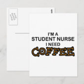 Need Coffee – 学生ナース ポストカード (正面/裏面)