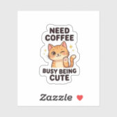 Need Coffee Busy Being Cute Aesthetic Sticker シール (シート)