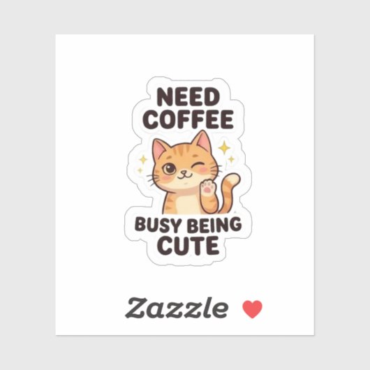 Need Coffee Busy Being Cute Aesthetic Sticker シール (シート)