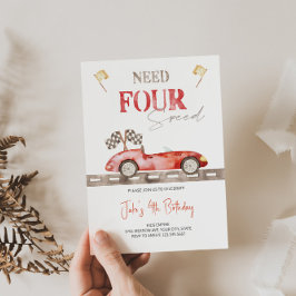 NEED FOURスピードレースカー誕生日招待状 招待状