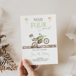 NEED FOUR Speedダートバイク誕生日招待状 招待状