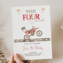 NEED FOUR Speedダートバイク誕生日招待状