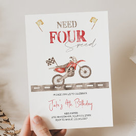 NEED FOUR Speedダートバイク誕生日招待状 招待状