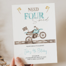 NEED FOUR Speedダートバイク誕生日招待状 招待状