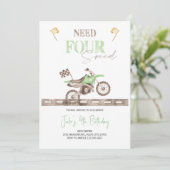 NEED FOUR Speedダートバイク誕生日招待状 招待状 (スタンド正面)