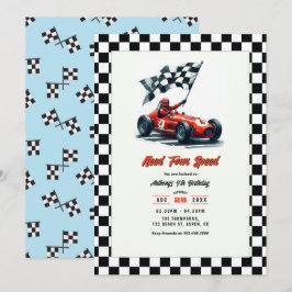 Need Four Speed レースカー 4歳の誕生日パーティー 招待状