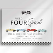 Need Four Speed 4歳の誕生日招待状 招待状