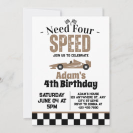 Need Four Speed Boy 4th誕生日パーティー 招待状