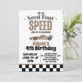 Need Four Speed Boy 4th誕生日パーティー 招待状 (スタンド正面)