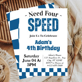 Need Four Speed Boy 4th誕生日パーティー 招待状