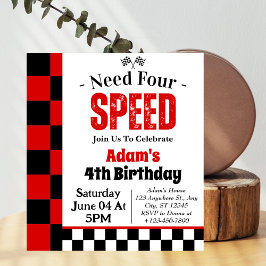 Need Four Speed Boy 4th誕生日パーティー 招待状