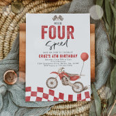 Need Four Speed Dirt Bike Boy 4th Birthdayパーティー 招待状
