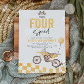 Need Four Speed Dirt Bike Boy 4th Birthdayパーティー 招待状
