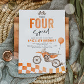 Need Four Speed Dirt Bike Boy 4th Birthdayパーティー 招待状