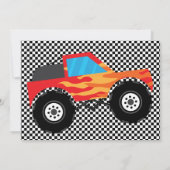 Need Four Speed Monster Truck 4th Birthday Photo 招待状 (裏面)