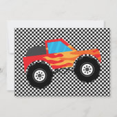 Need Four Speed Monster Truck 4th Birthday Photo 招待状 (裏面)