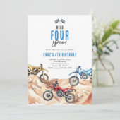 Need Four Speed Monster Truck Boy 4th Birthday 招待状 (スタンド正面)