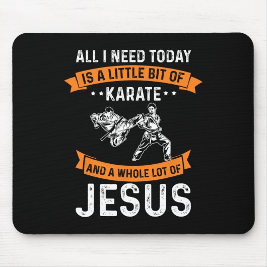 Need Karate Jesus Christian God Love Sports Fighti マウスパッド (正面)