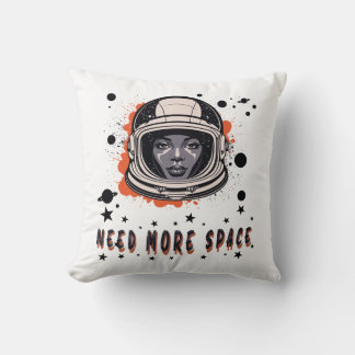Need More Space – Astronaut Throw Pillow クッション